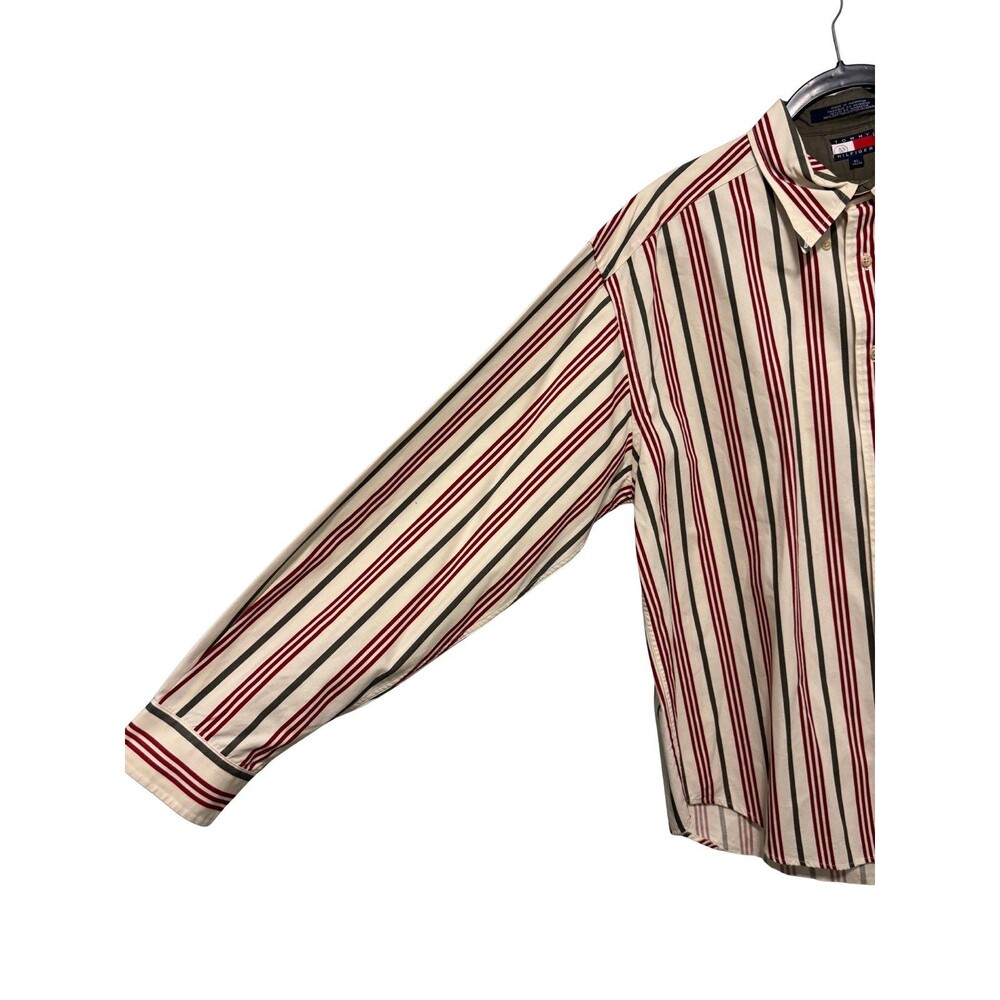 Rare Vintage Tommy Hilfiger‎ w/ Lion Crest Striped Button Down Size XL - Picture 5 of 7